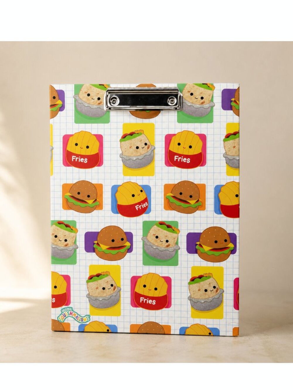 Squishmallows Food Clipboard Burger Fries School Student Folder and Notepad